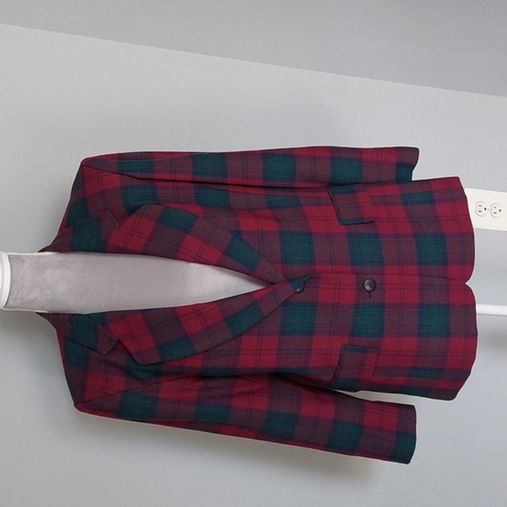 Ann Taylor wool tartan blazer, 90s